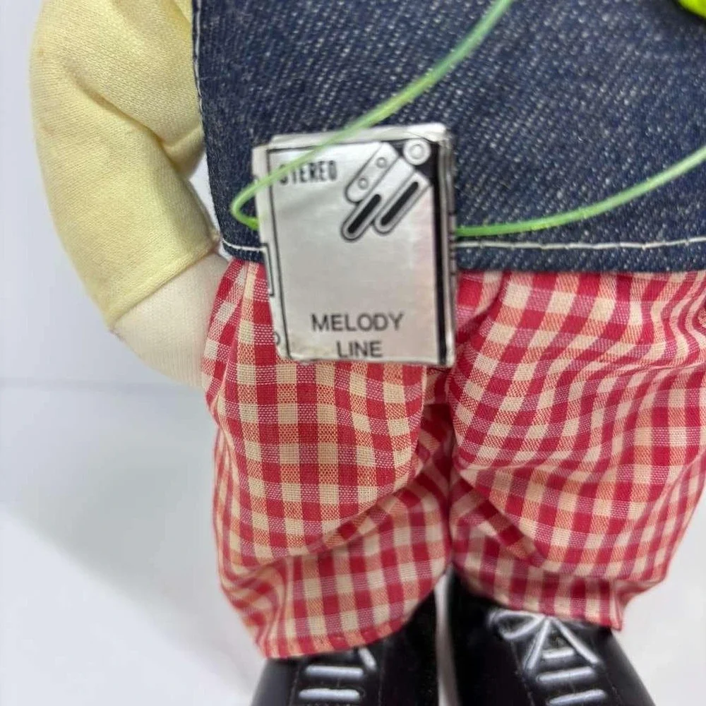 Vintage‎ Wind Up Irish Musical Moving Boy Doll Mohawk Hairdo Walkman & Earphones